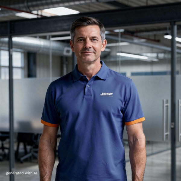 Bild von JOST World Collection Poloshirt blau orange